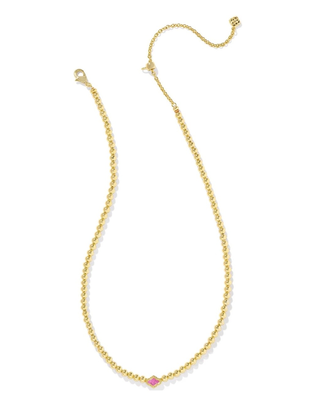Kendra Scott Abbie Gold Beaded Necklace in Azalea Illusion